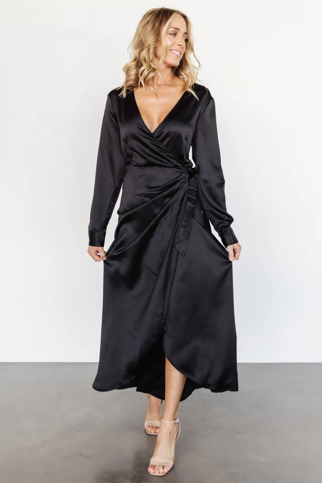 Lawrence Wrap Maxi Dress | Black sold by Baltic Born