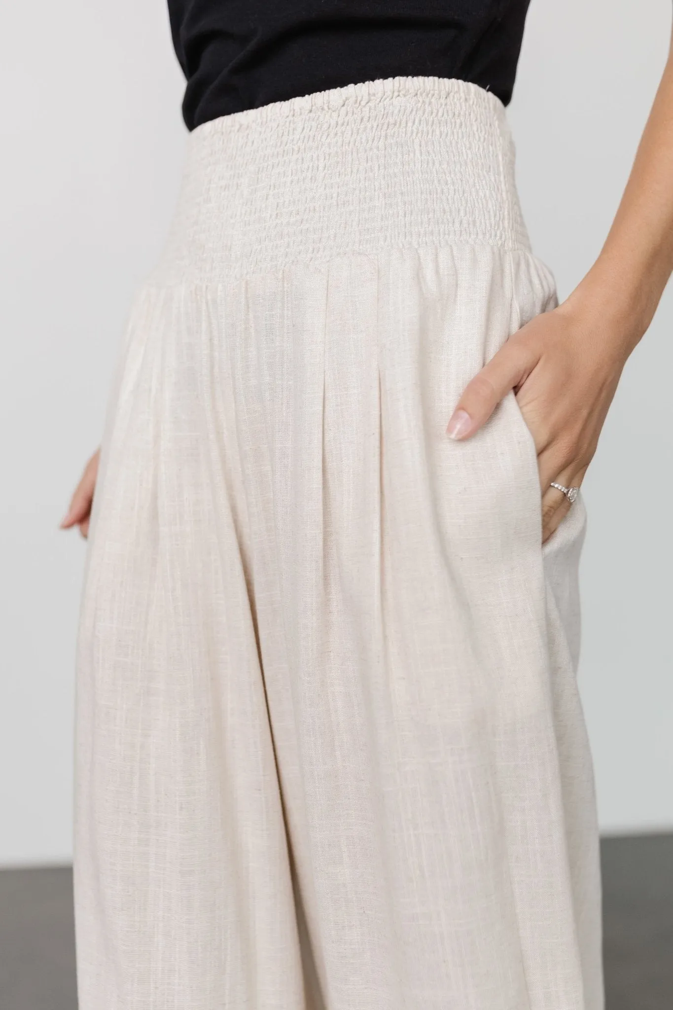 Parvati Smocked Waist Pants | Natural sold by Baltic Born product image thumbnail 4