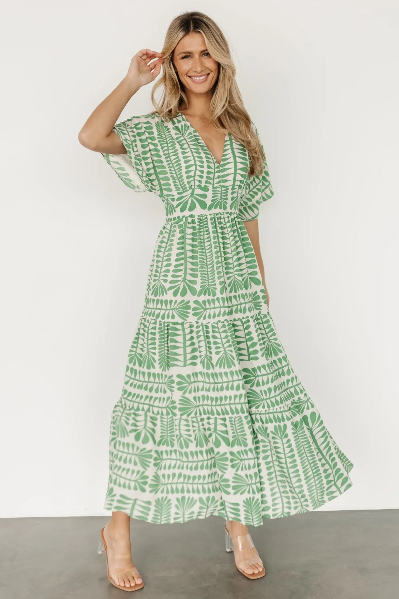 Austin Kimono Dress | Green Print sold by Baltic Born product image thumbnail 2
