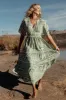 Austin Kimono Dress | Green Print sold by Baltic Born