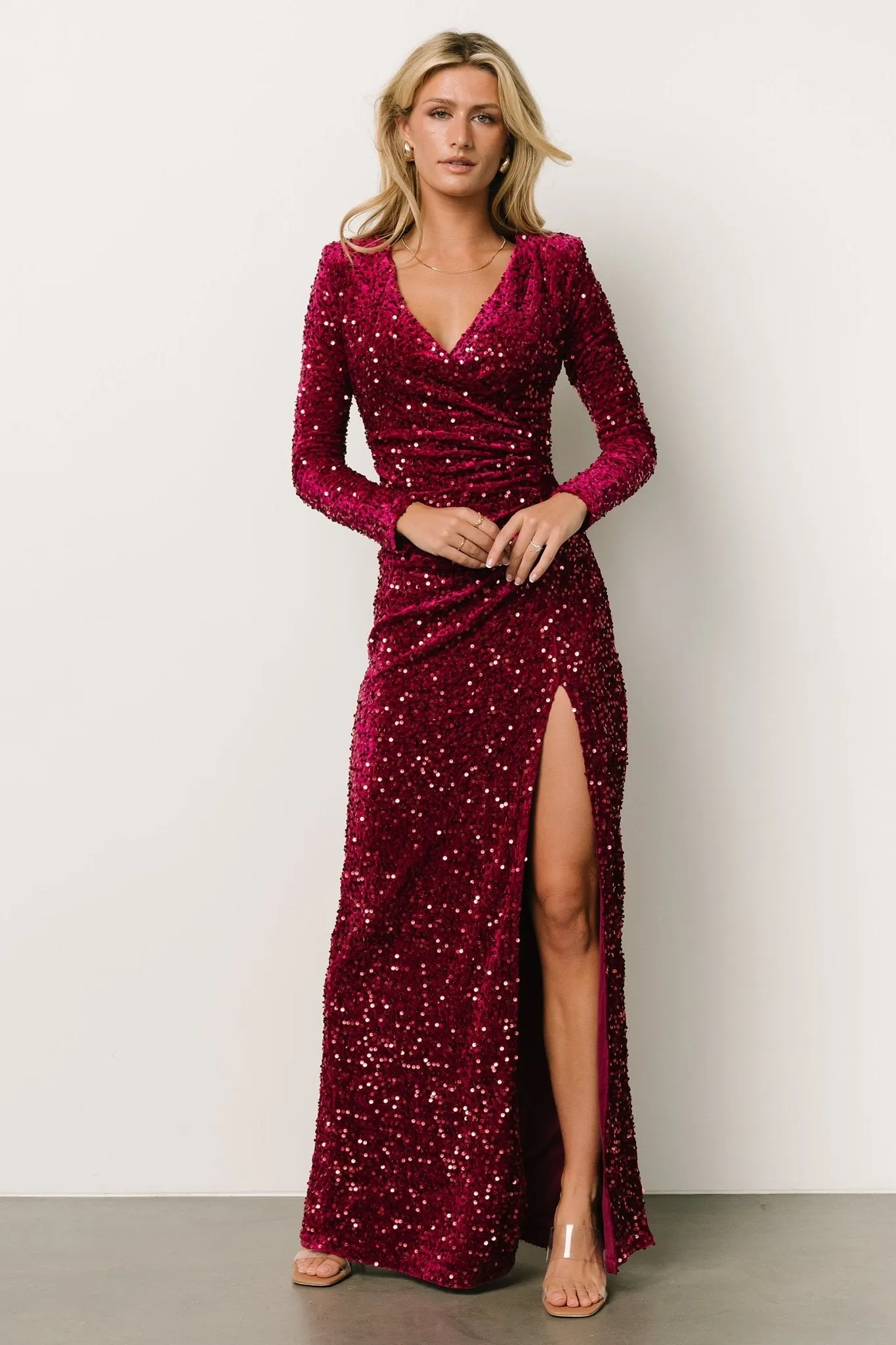 Madonna Sequin Maxi Dress | Winter Berry sold by Baltic Born product image thumbnail 5