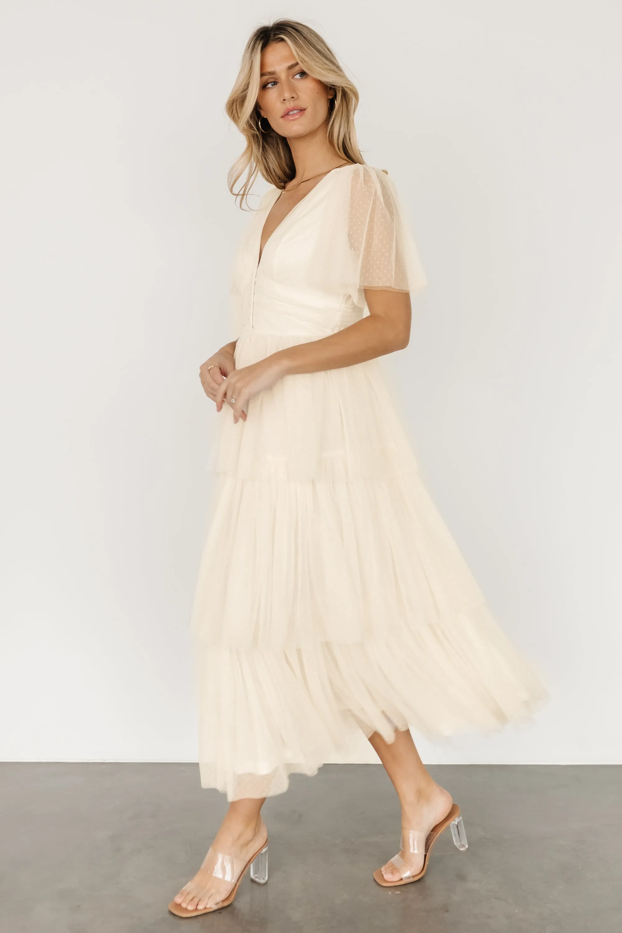 Starlet Tiered Maxi Dress | Cream sold by Baltic Born product image thumbnail 4