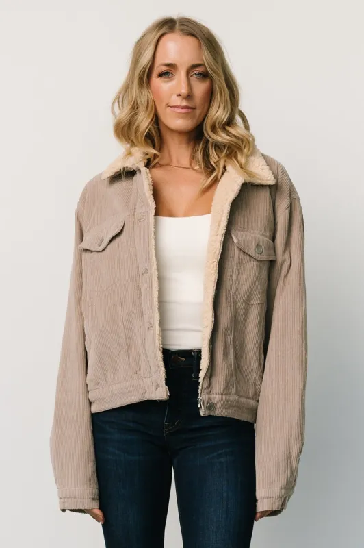 Ridley Corduroy Jacket | Taupe sold by Baltic Born