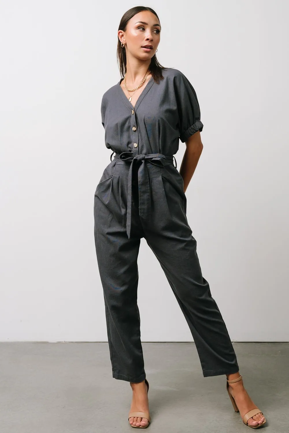 Heidi Jumpsuit | Dark Slate sold by Baltic Born