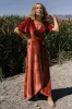 Katelyn Velvet Maxi Wrap Dress | Cinnamon sold by Baltic Born