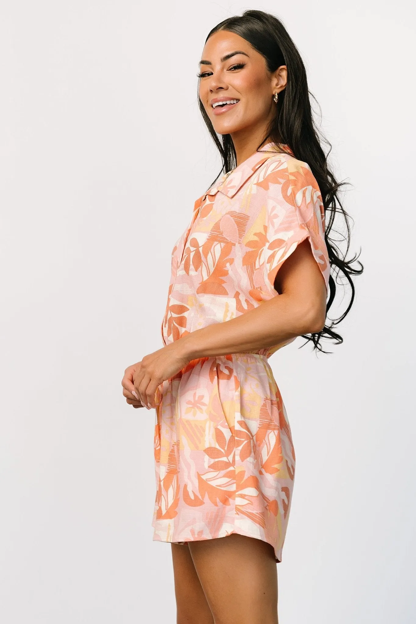 Audra Romper | Pink Multi Print sold by Baltic Born product image thumbnail 2