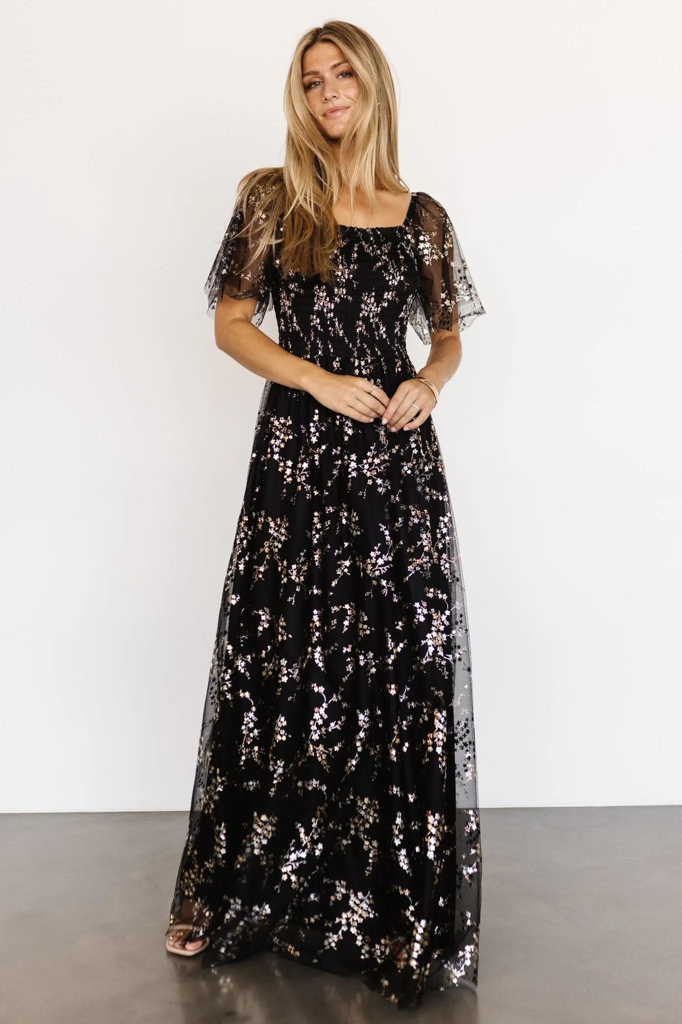 Cassandra Tulle Maxi Dress | Metallic Black sold by Baltic Born product image thumbnail 2