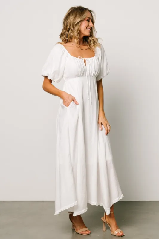 Meredee Puff Sleeve Dress | Off White sold by Baltic Born