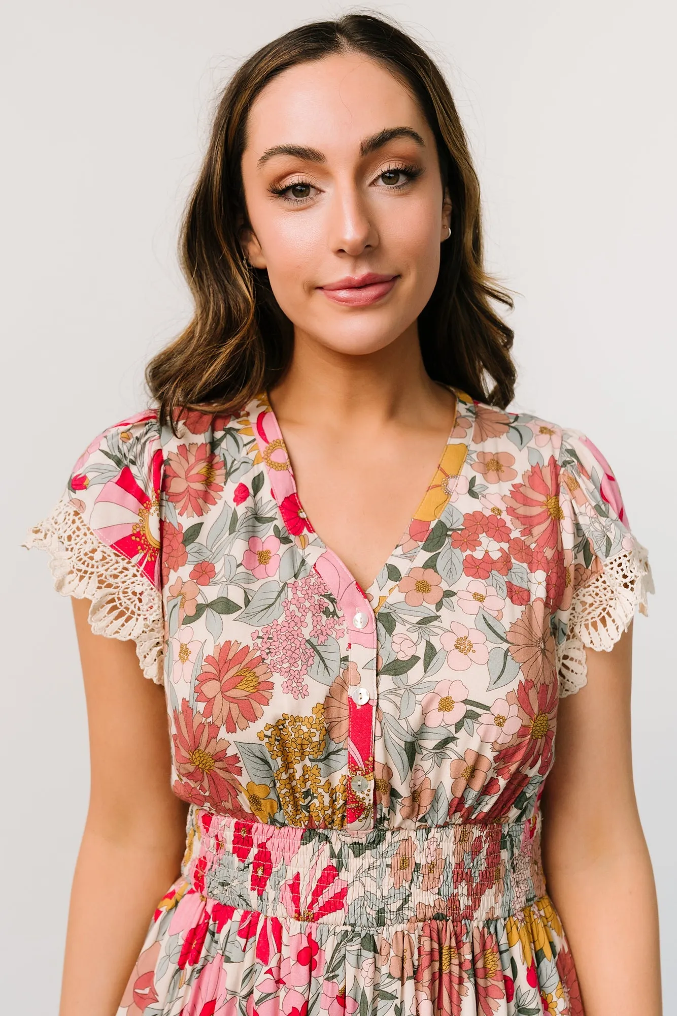 Aliyah Midi Dress | Cream Multi Floral sold by Baltic Born product image thumbnail 3