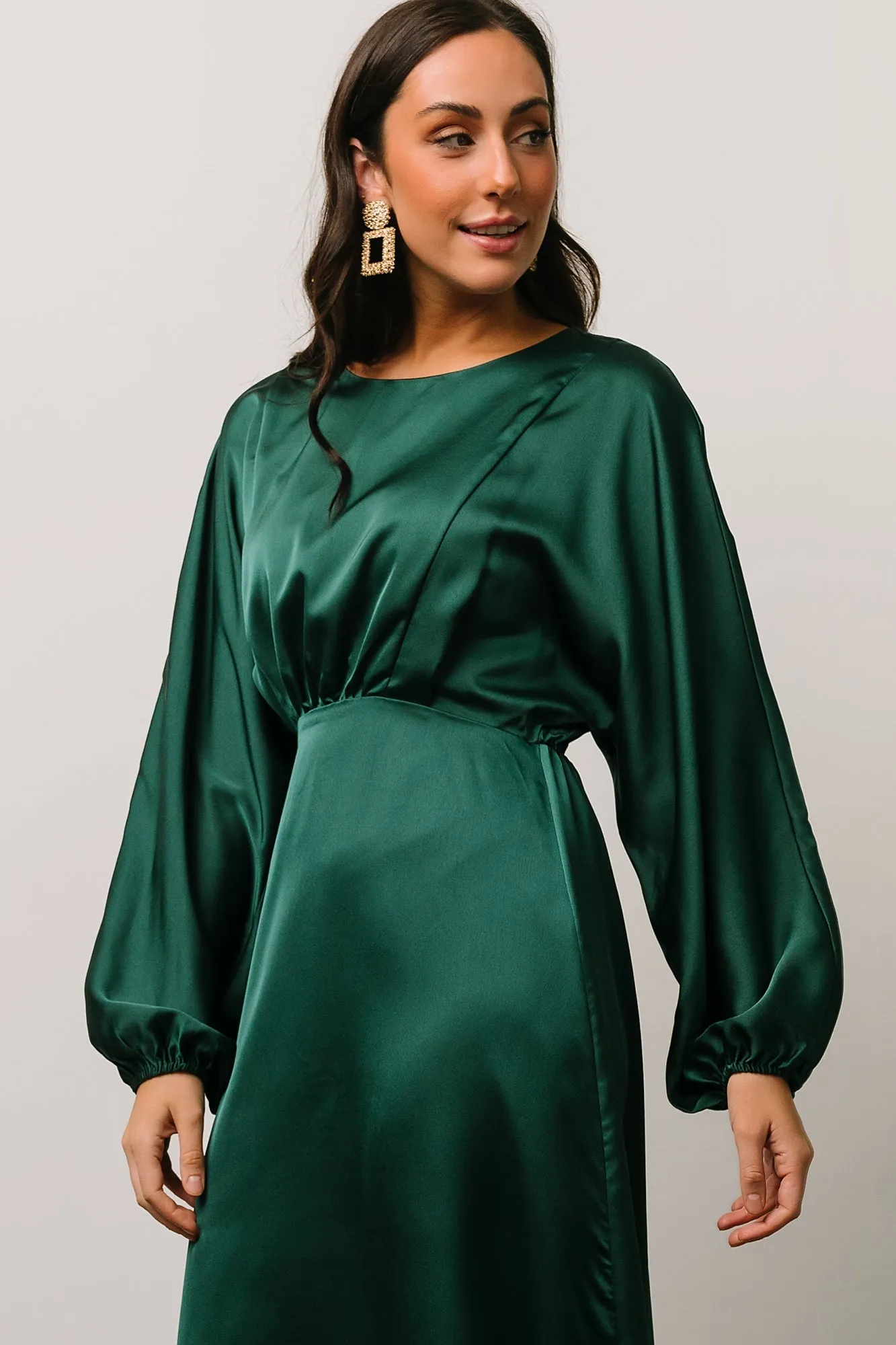 Balta Satin Midi Dress | Emerald sold by Baltic Born product image thumbnail 3