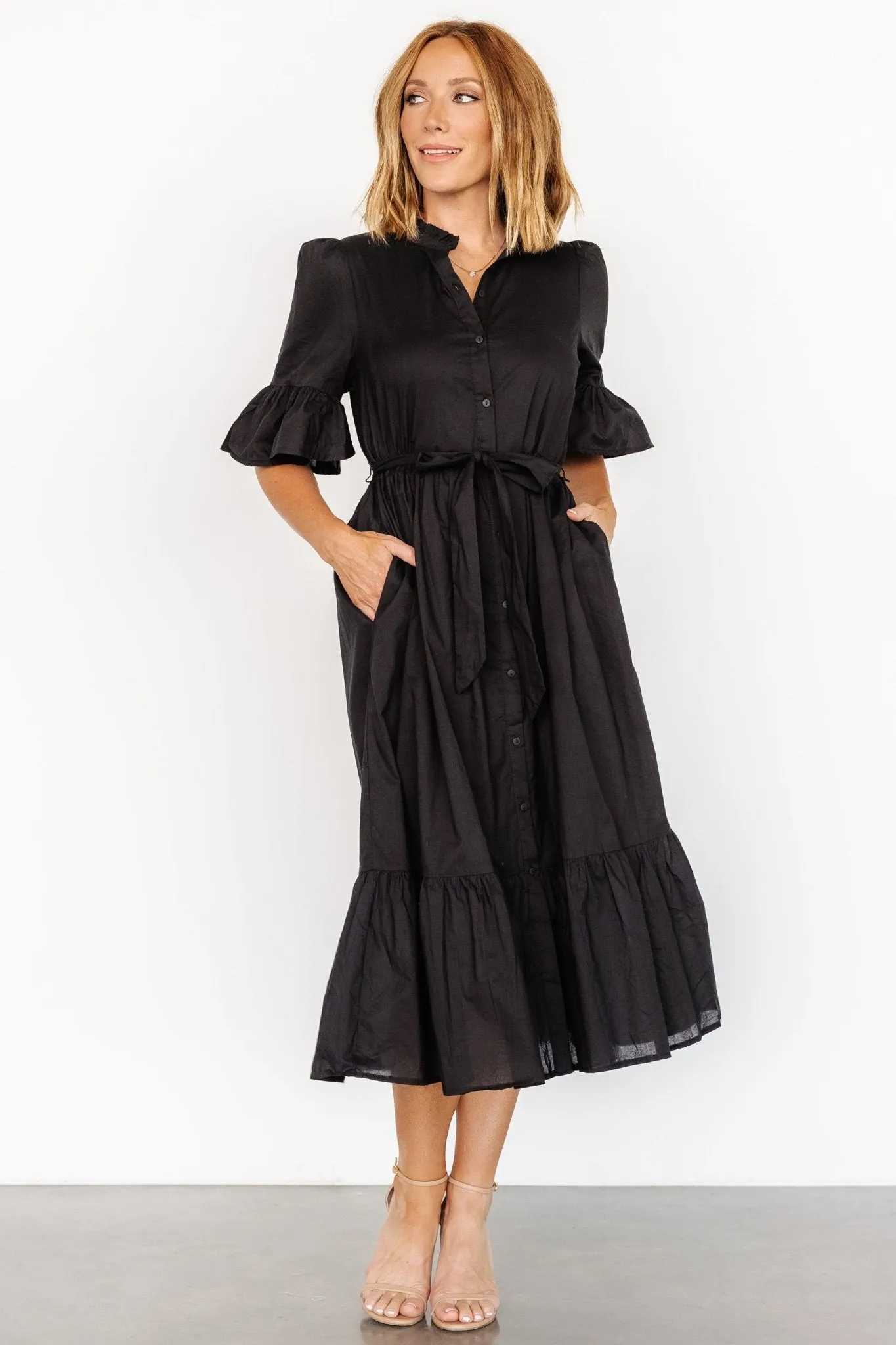 Mirielle Midi Dress | Black sold by Baltic Born product image thumbnail 4