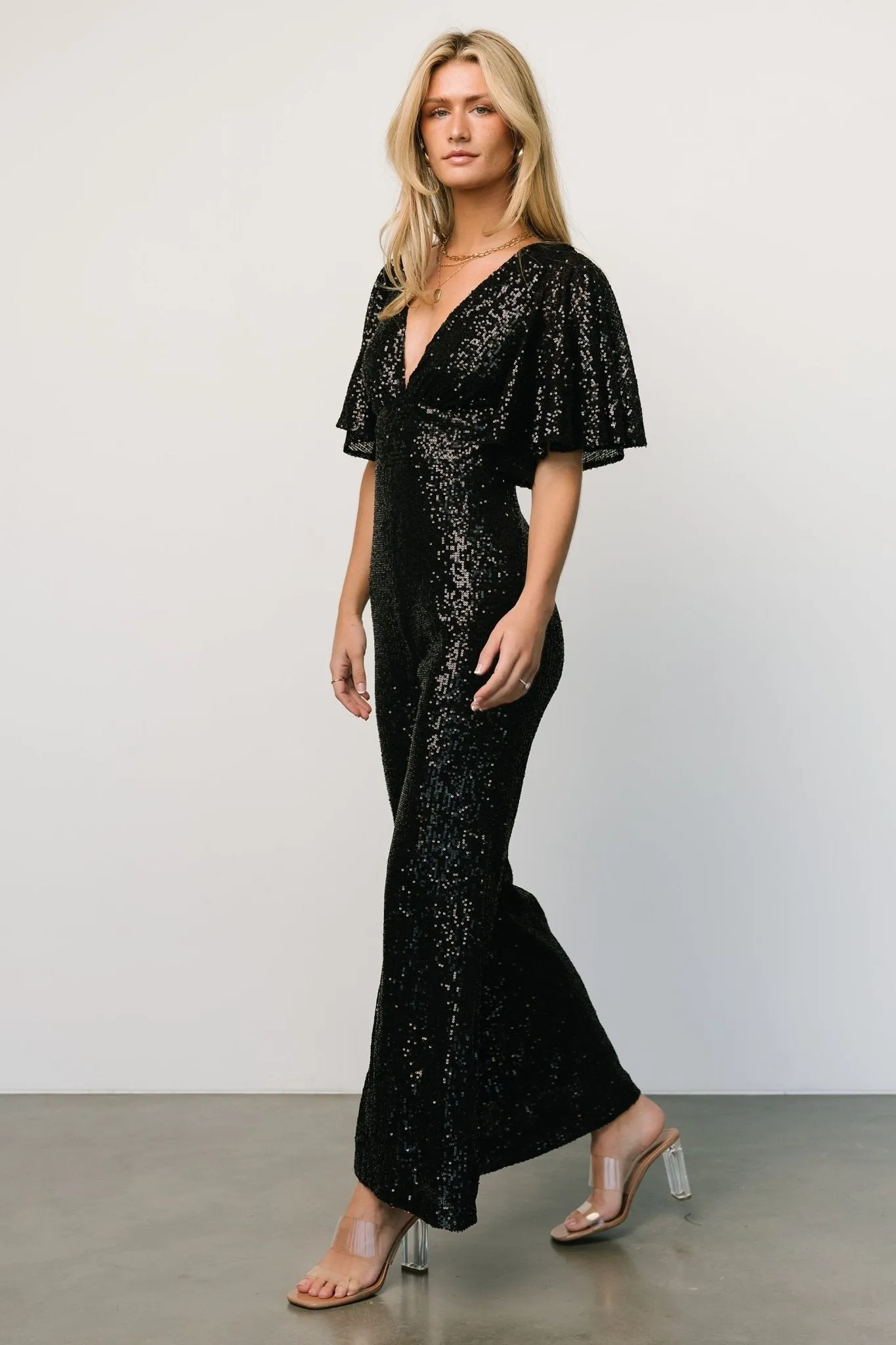 Dynasty Sequin Jumpsuit | Black sold by Baltic Born product image thumbnail 3