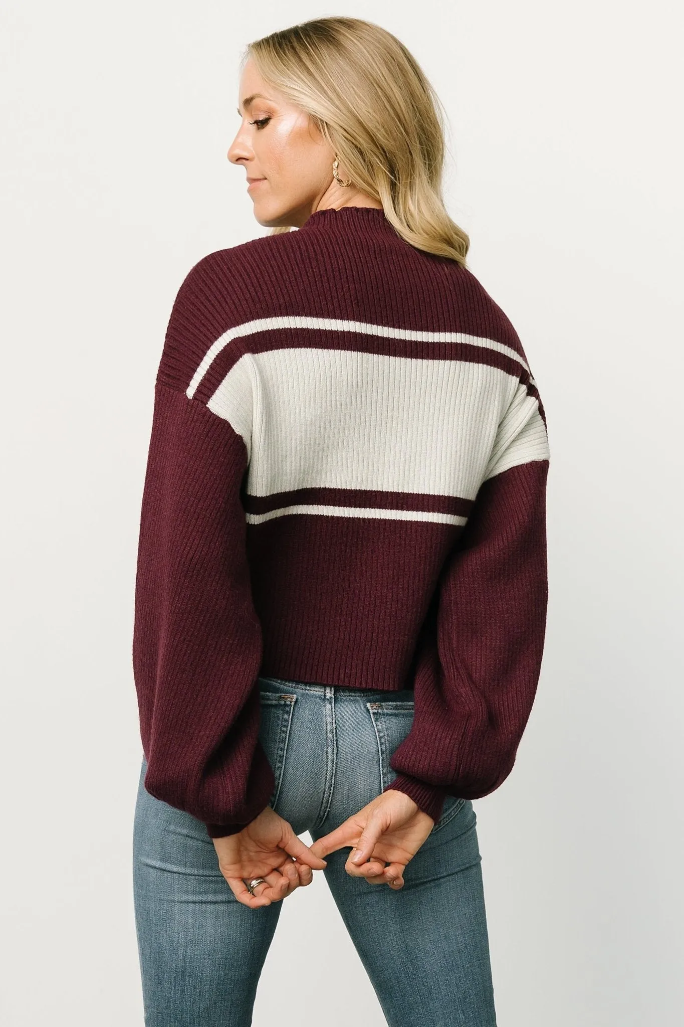 Brooks Sweater | Plum + Gray sold by Baltic Born product image thumbnail 4