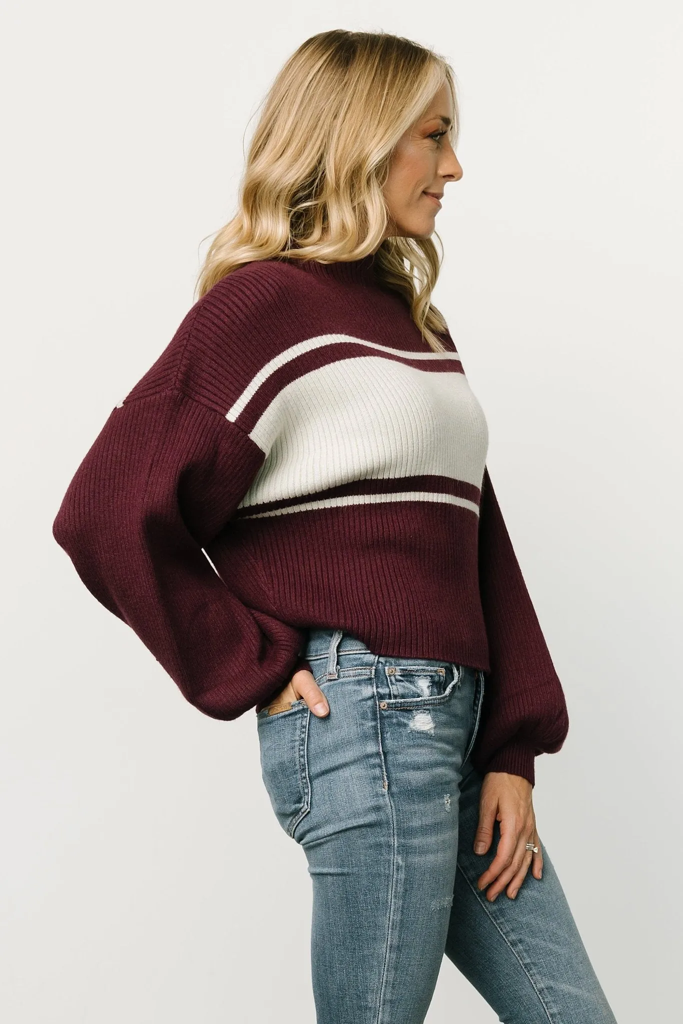 Brooks Sweater | Plum + Gray sold by Baltic Born product image thumbnail 2