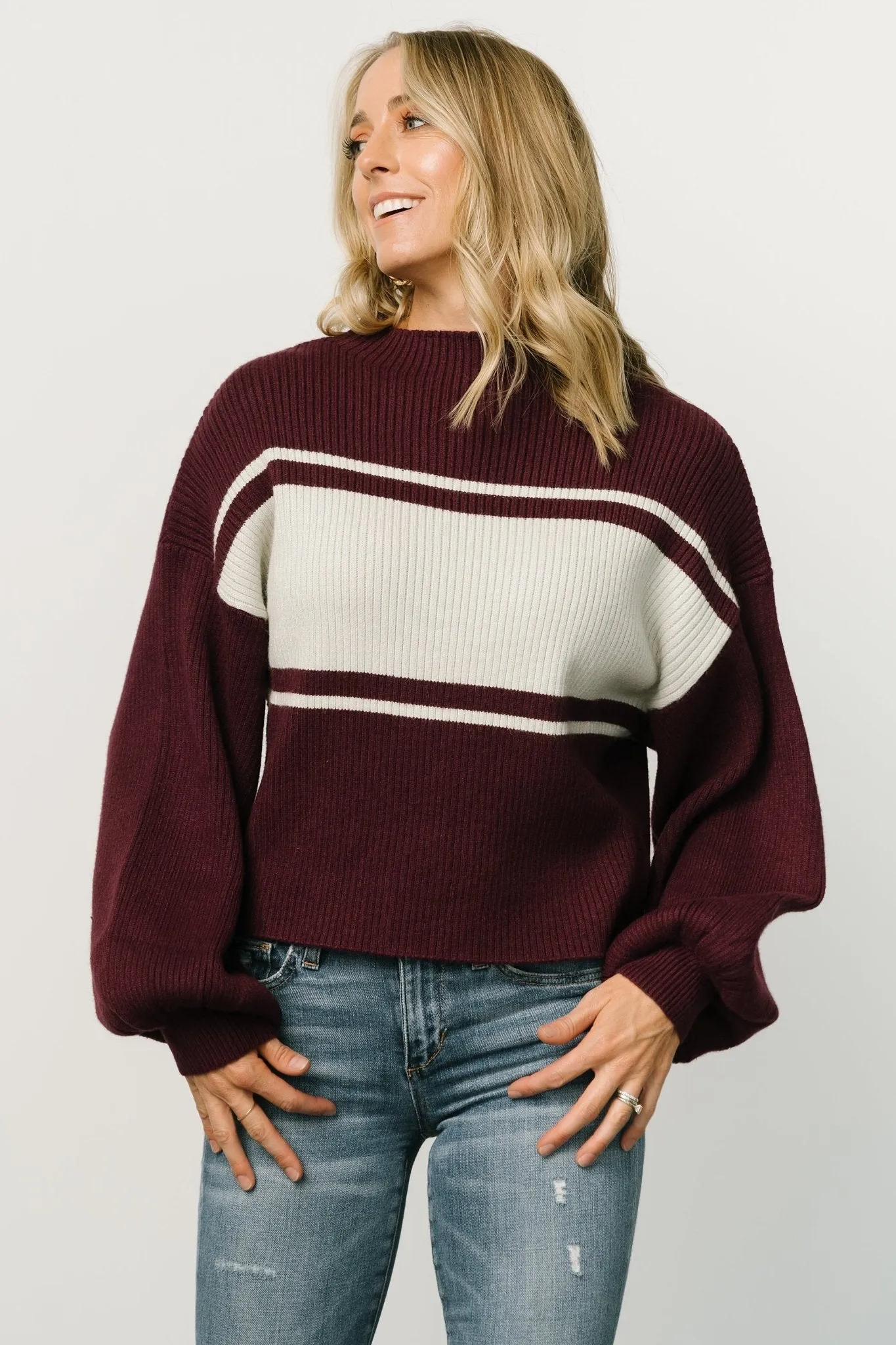 Brooks Sweater | Plum + Gray sold by Baltic Born product image thumbnail 3
