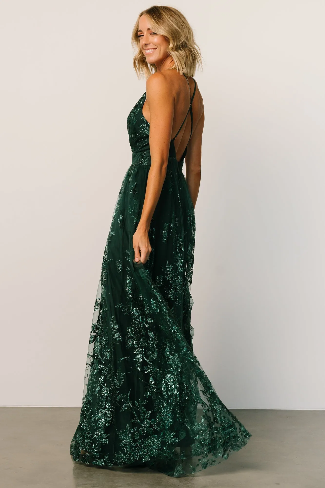 Lucienne Shimmer Maxi Gown | Emerald sold by Baltic Born product image thumbnail 2