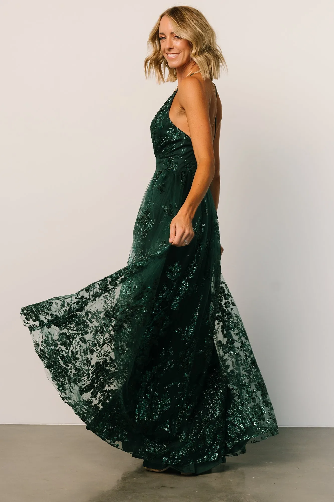 Lucienne Shimmer Maxi Gown | Emerald sold by Baltic Born product image thumbnail 5