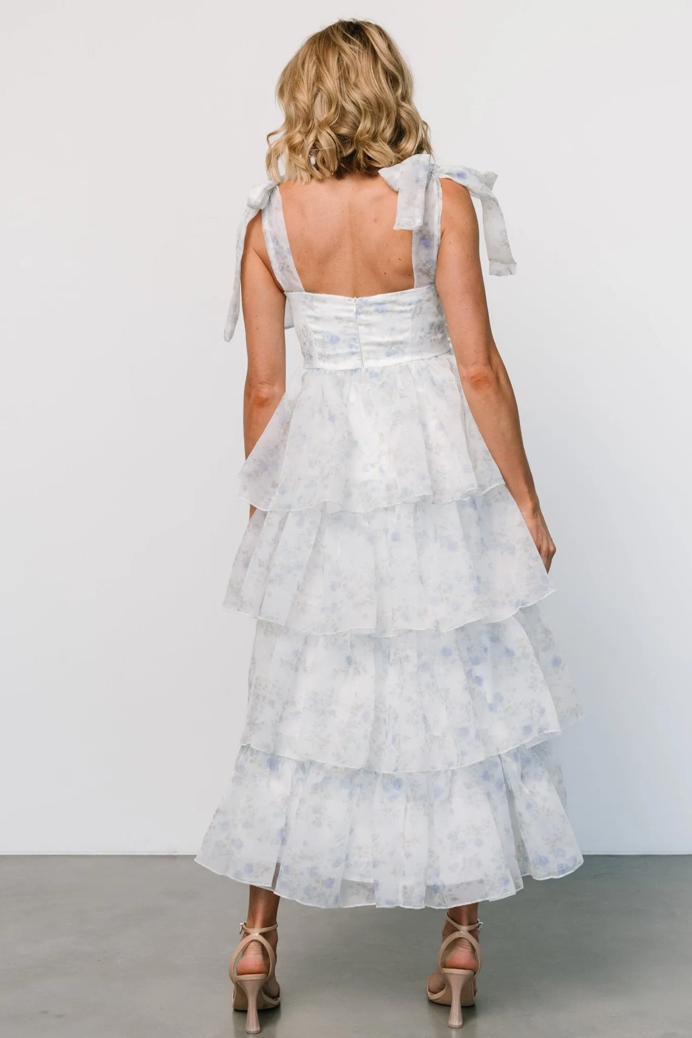 Rosemary Tiered Dress | Light Blue Floral sold by Baltic Born product image thumbnail 5
