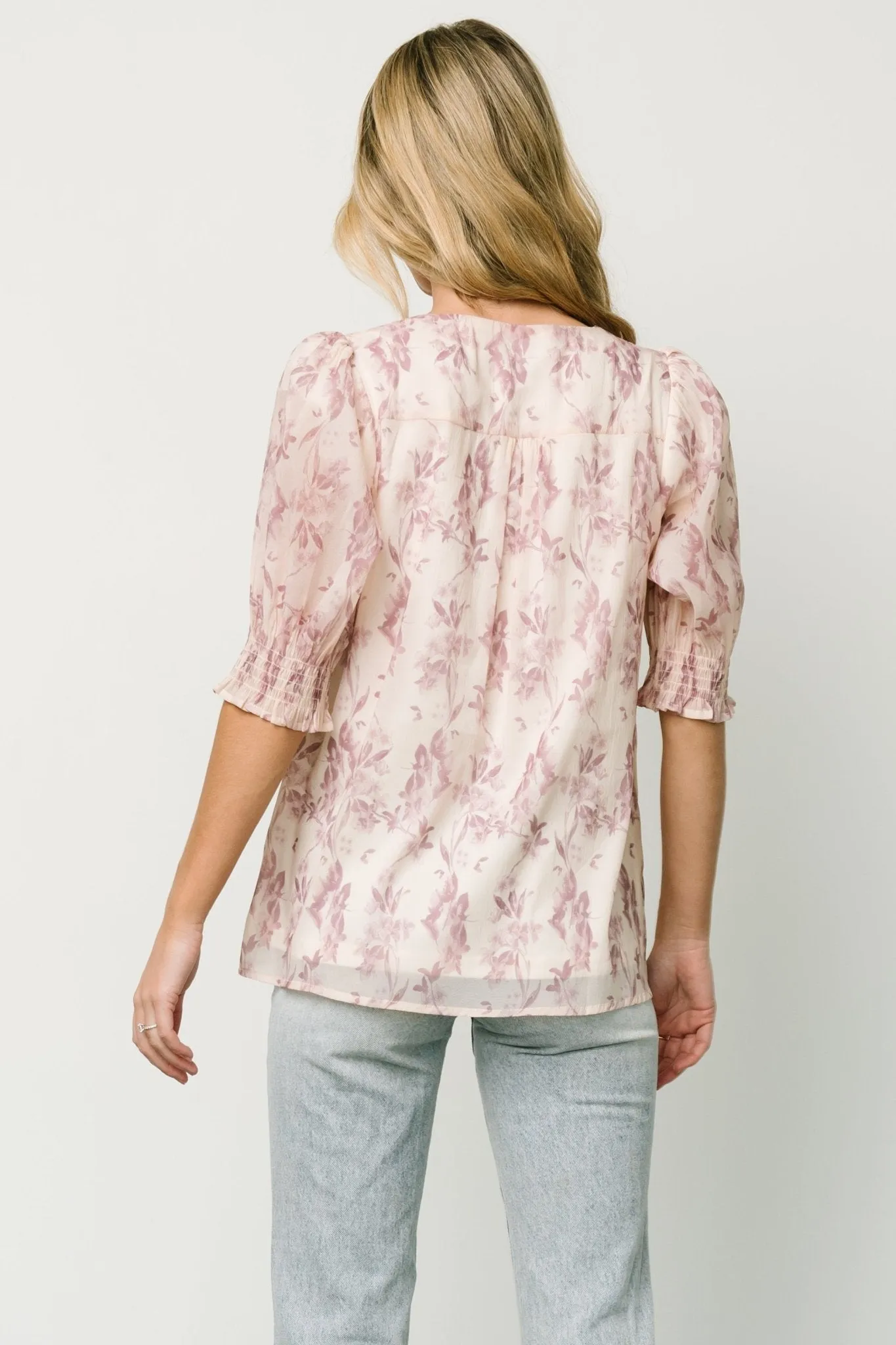 Cordova Top | Beige + Mauve Floral sold by Baltic Born product image thumbnail 4
