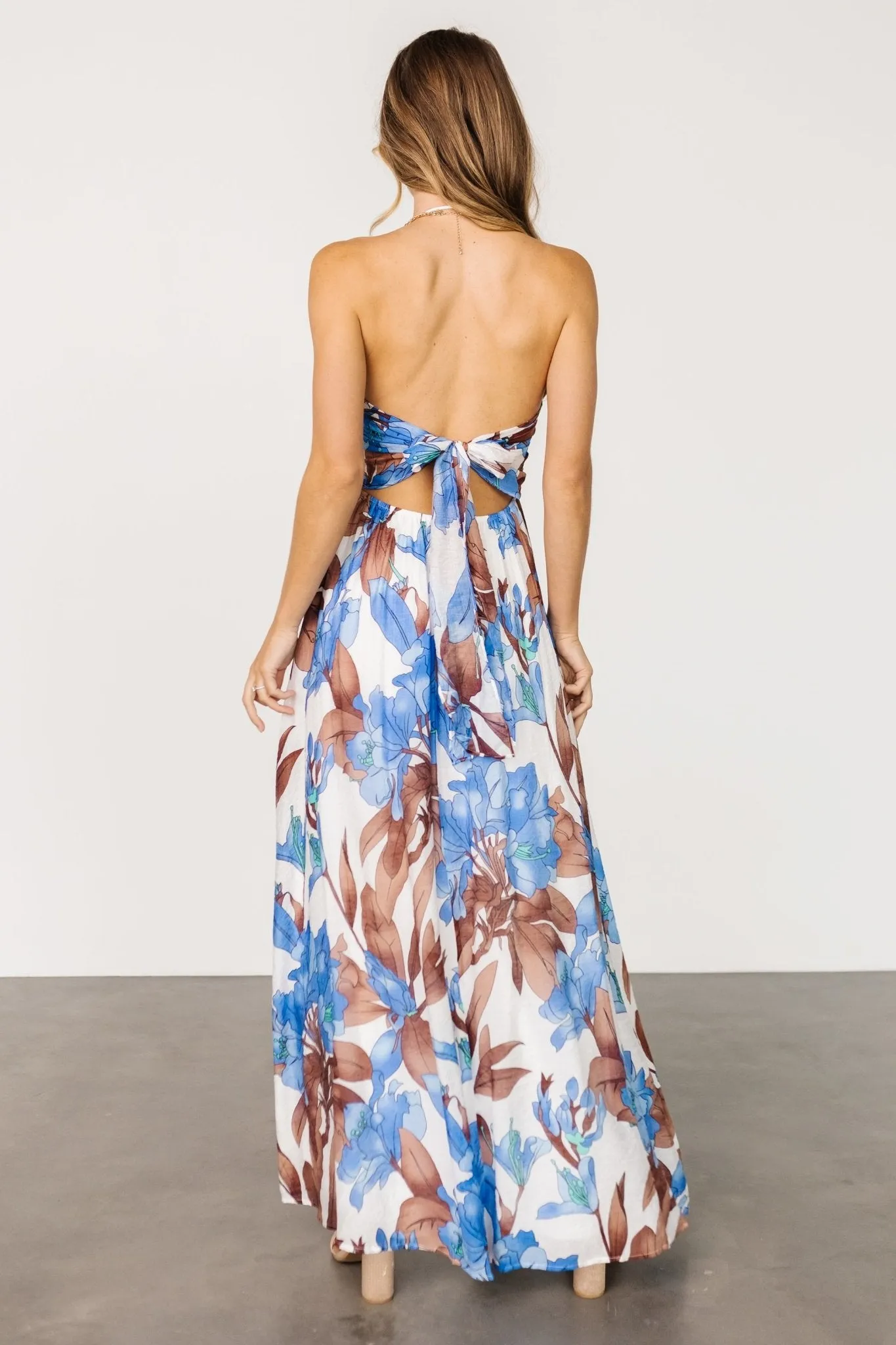 Makai Tie Maxi Dress | White Multi Print sold by Baltic Born product image thumbnail 2