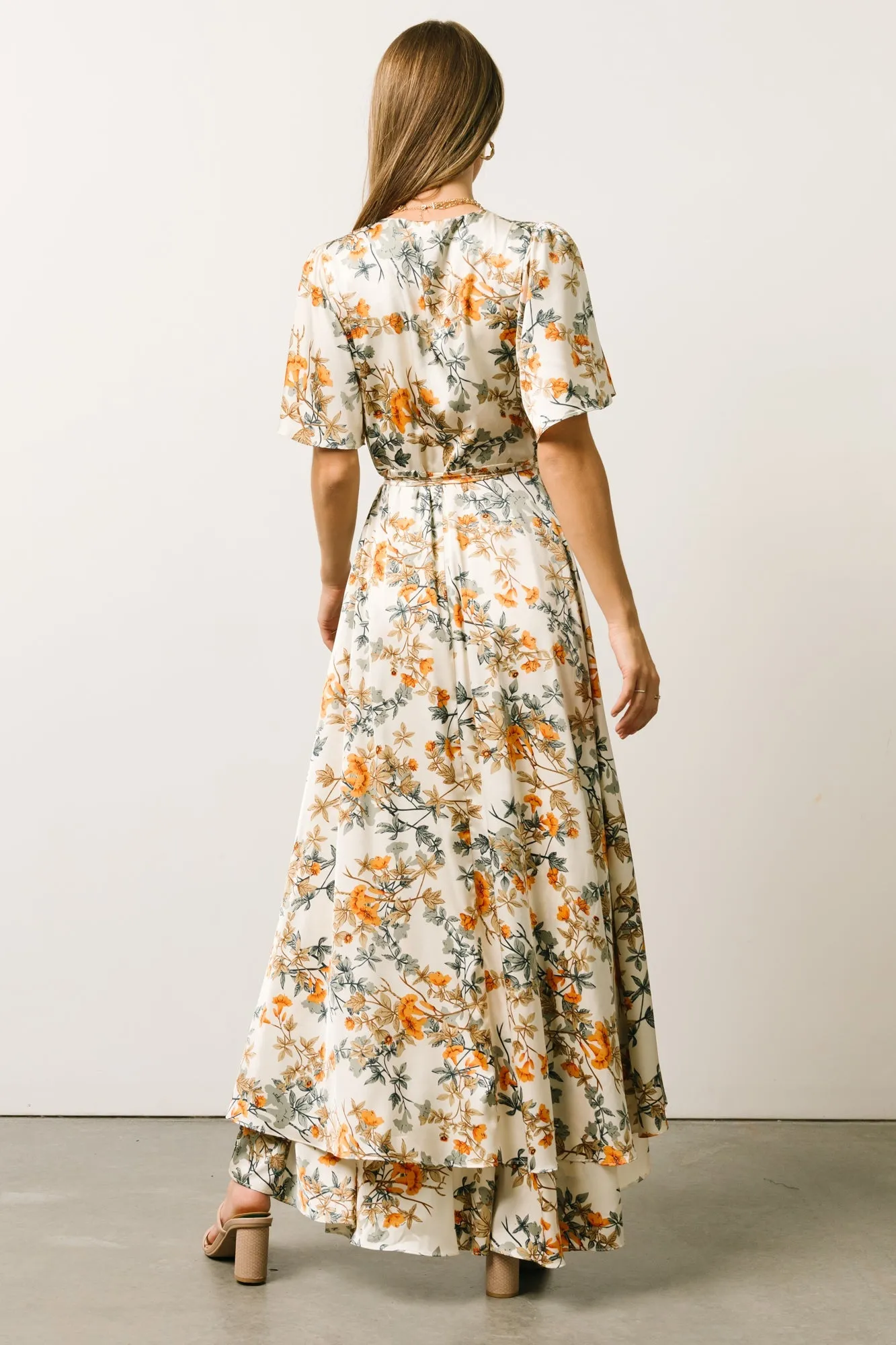 Amara Wrap Dress | Ivory Multi Floral sold by Baltic Born product image thumbnail 5