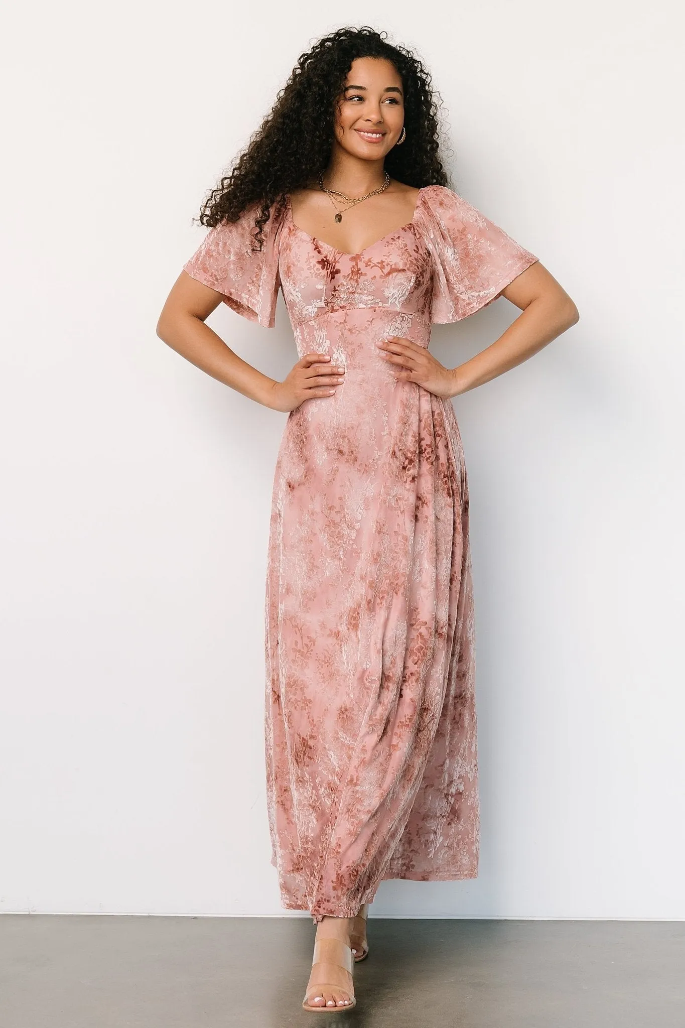 Everley Velvet Maxi Dress | Blush sold by Baltic Born product image thumbnail 2