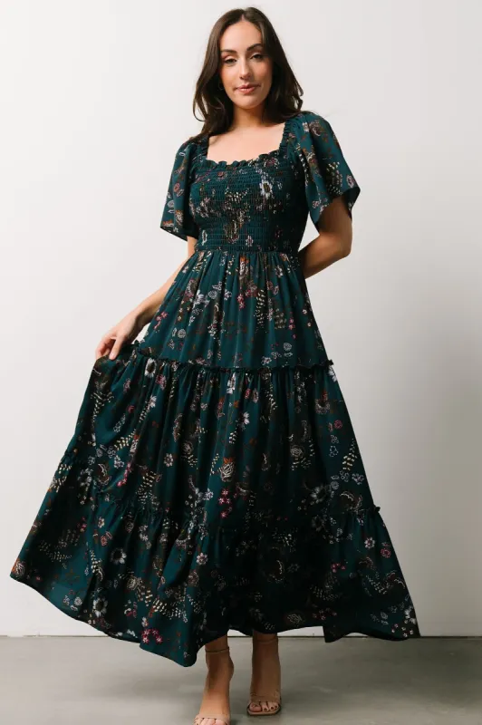 Southampton Smocked Maxi Dress | Jade Blossom sold by Baltic Born