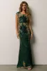 Azura Sequin Gown | Green + Gold sold by Baltic Born