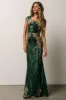 Azura Sequin Gown | Green + Gold sold by Baltic Born