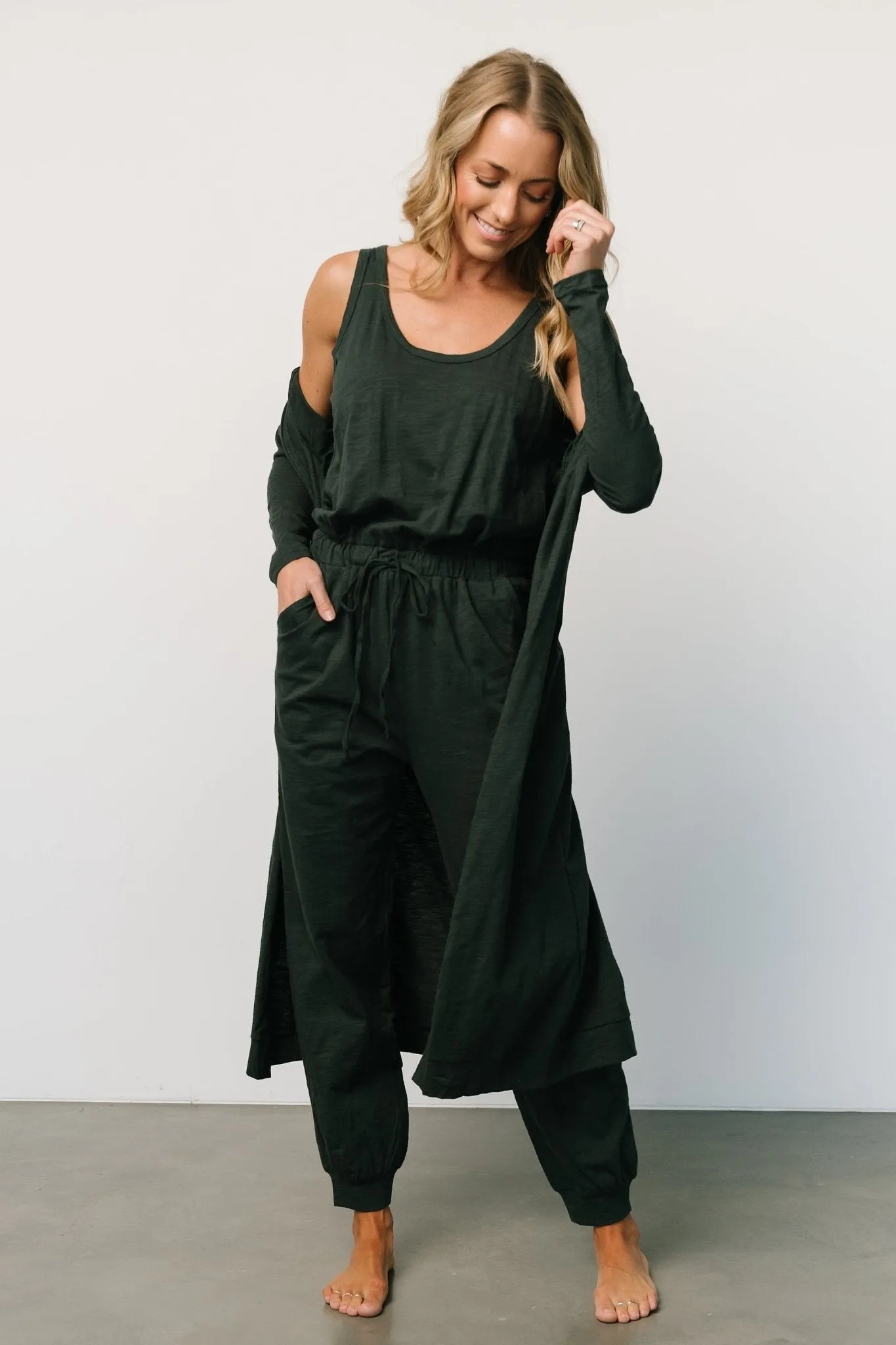 Janae Jumpsuit + Cardigan Set | Dark Green sold by Baltic Born product image thumbnail 5