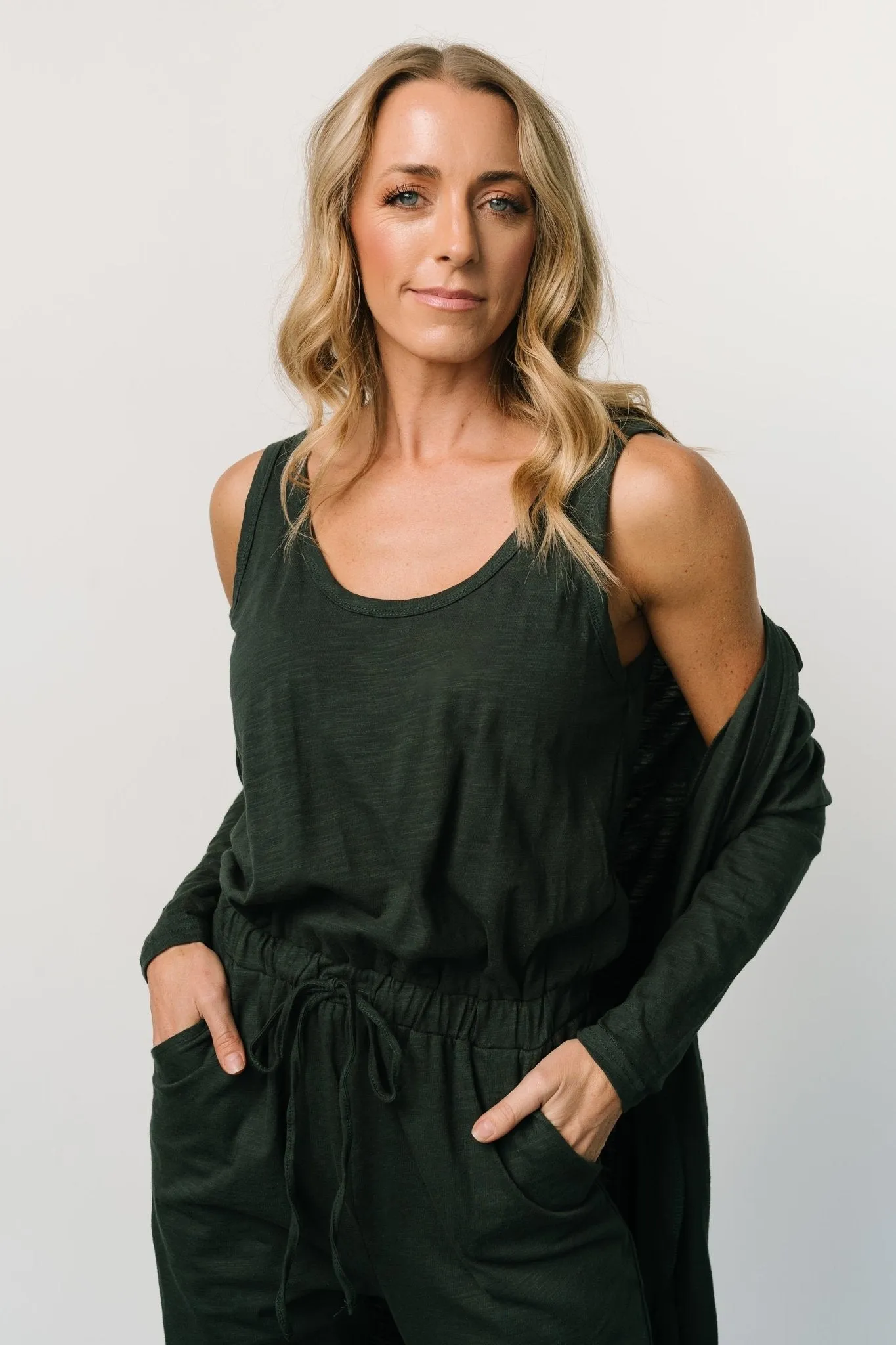 Janae Jumpsuit + Cardigan Set | Dark Green sold by Baltic Born product image thumbnail 2