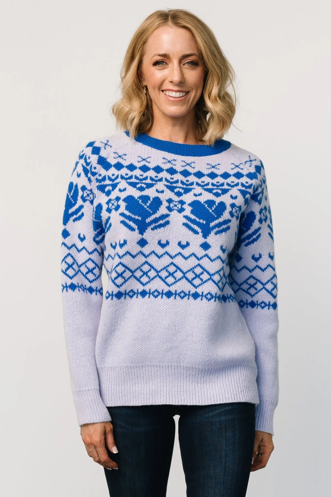 Lucerne Sweater | Blue Multi sold by Baltic Born