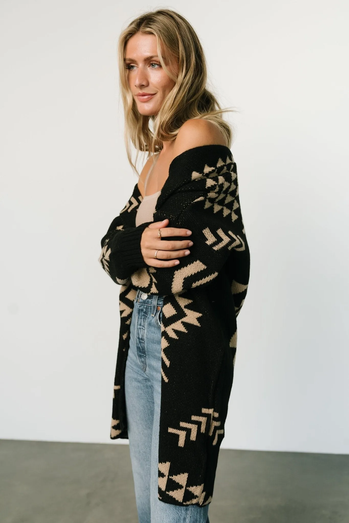 Hays Oversized Cardigan | Black + Tan sold by Baltic Born product image thumbnail 3