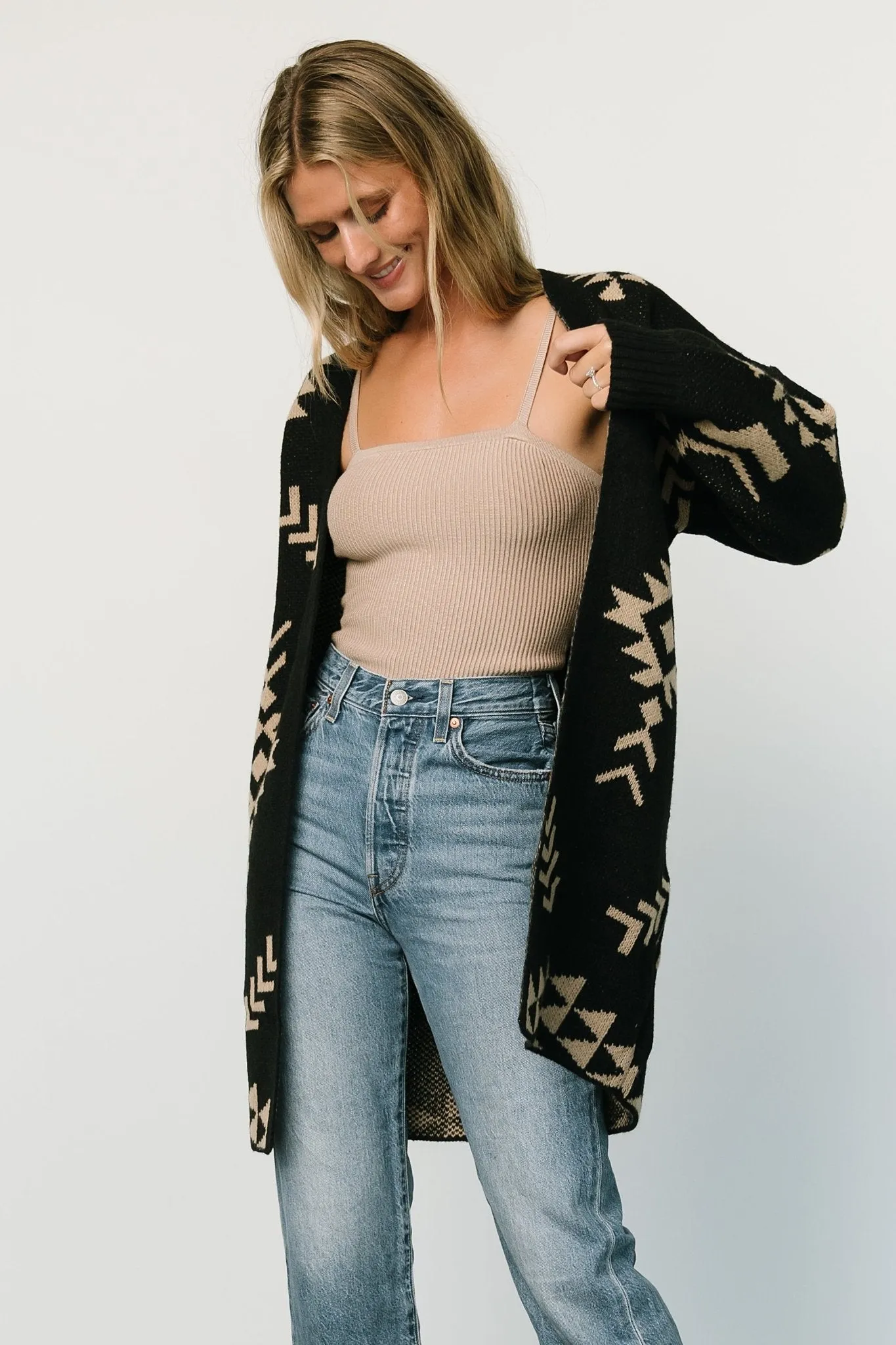 Hays Oversized Cardigan | Black + Tan sold by Baltic Born product image thumbnail 4