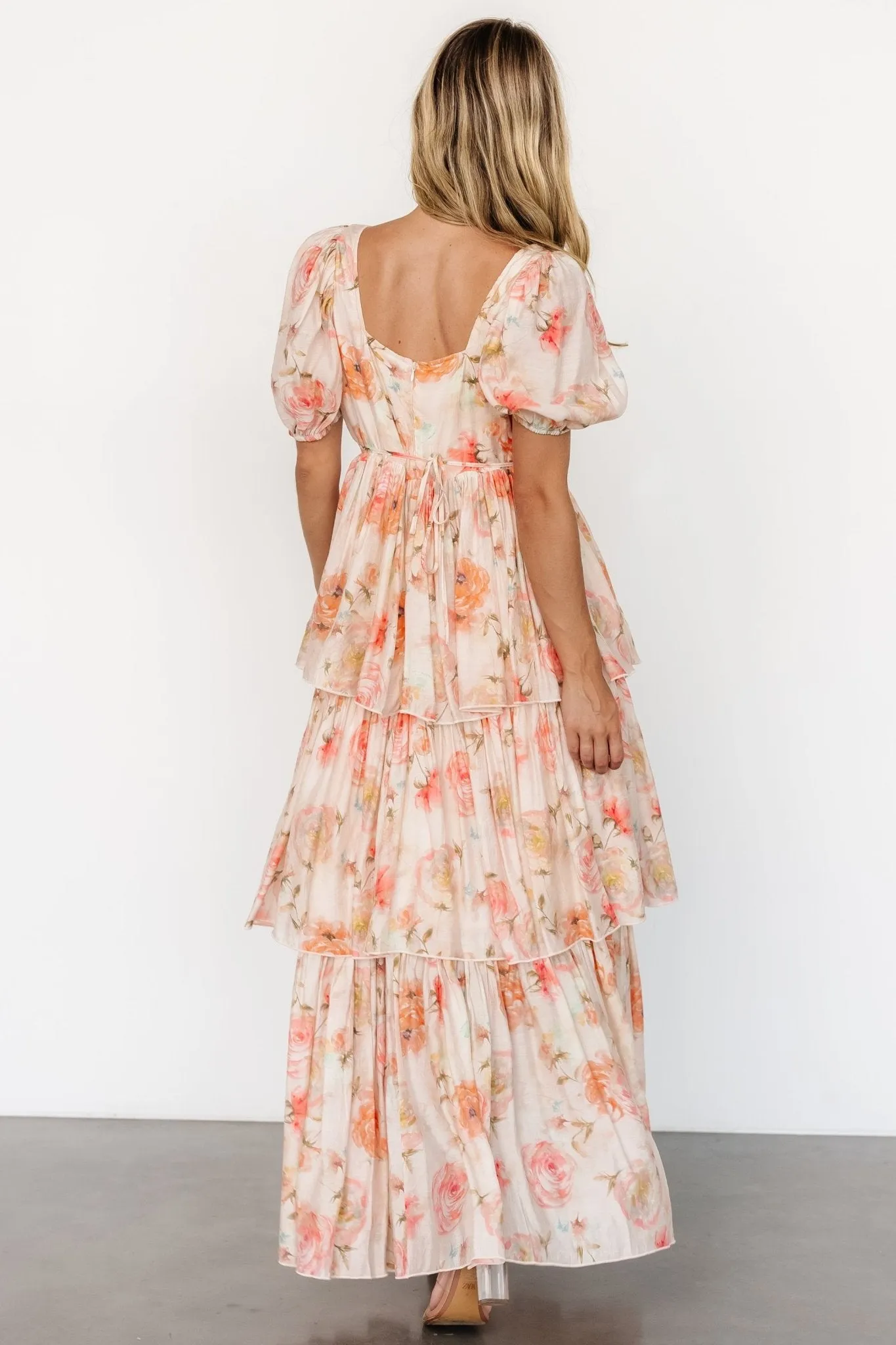 Cozette Tiered Maxi Dress | Blush Floral sold by Baltic Born product image thumbnail 4