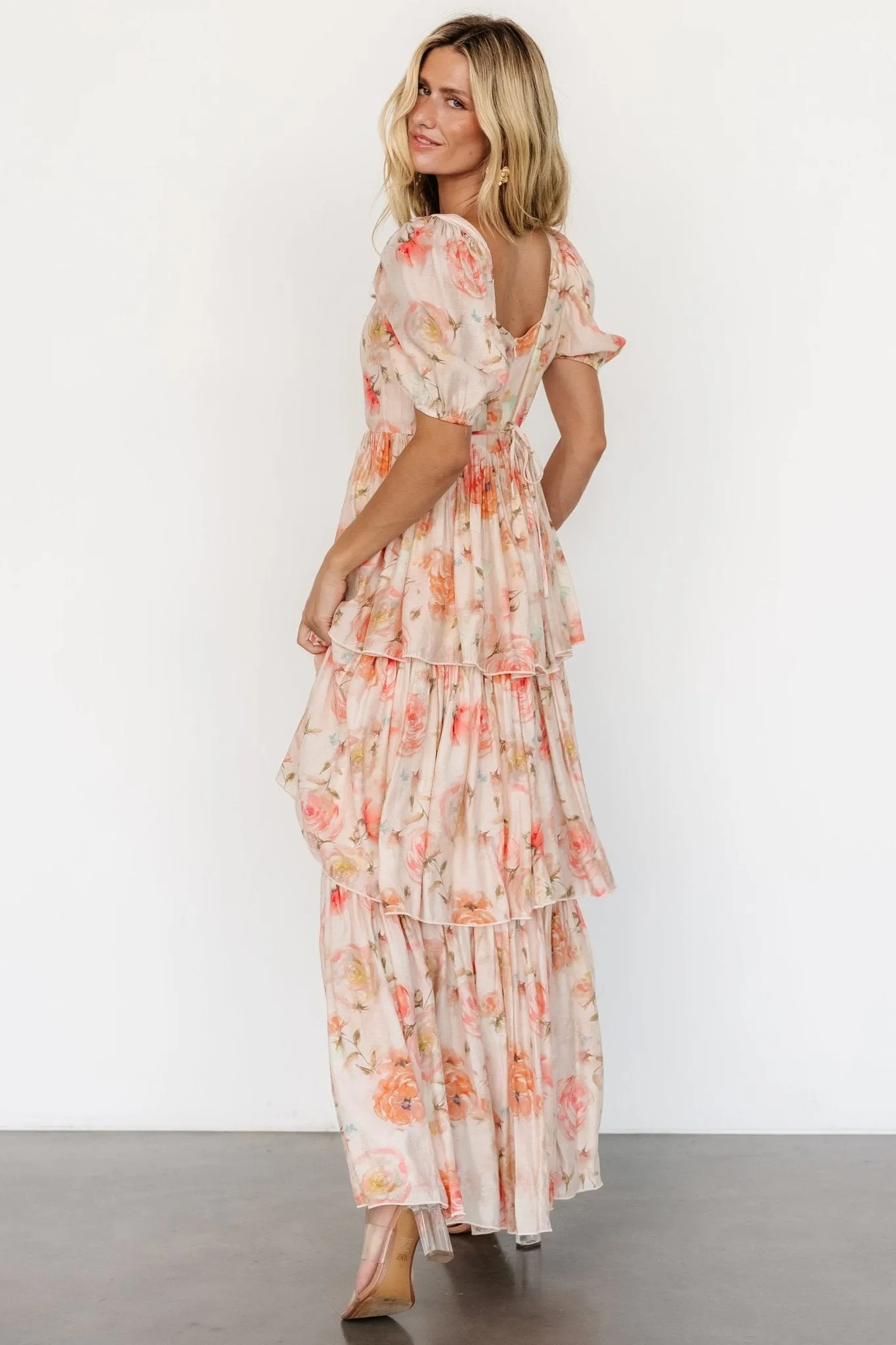 Cozette Tiered Maxi Dress | Blush Floral sold by Baltic Born product image thumbnail 5