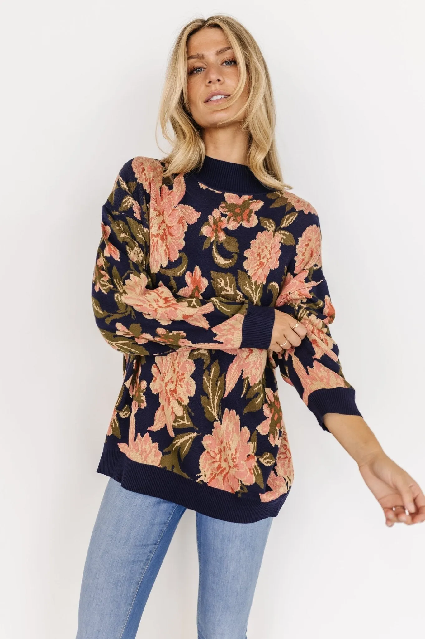 Polly Sweater | Navy Multi Floral sold by Baltic Born product image thumbnail 5