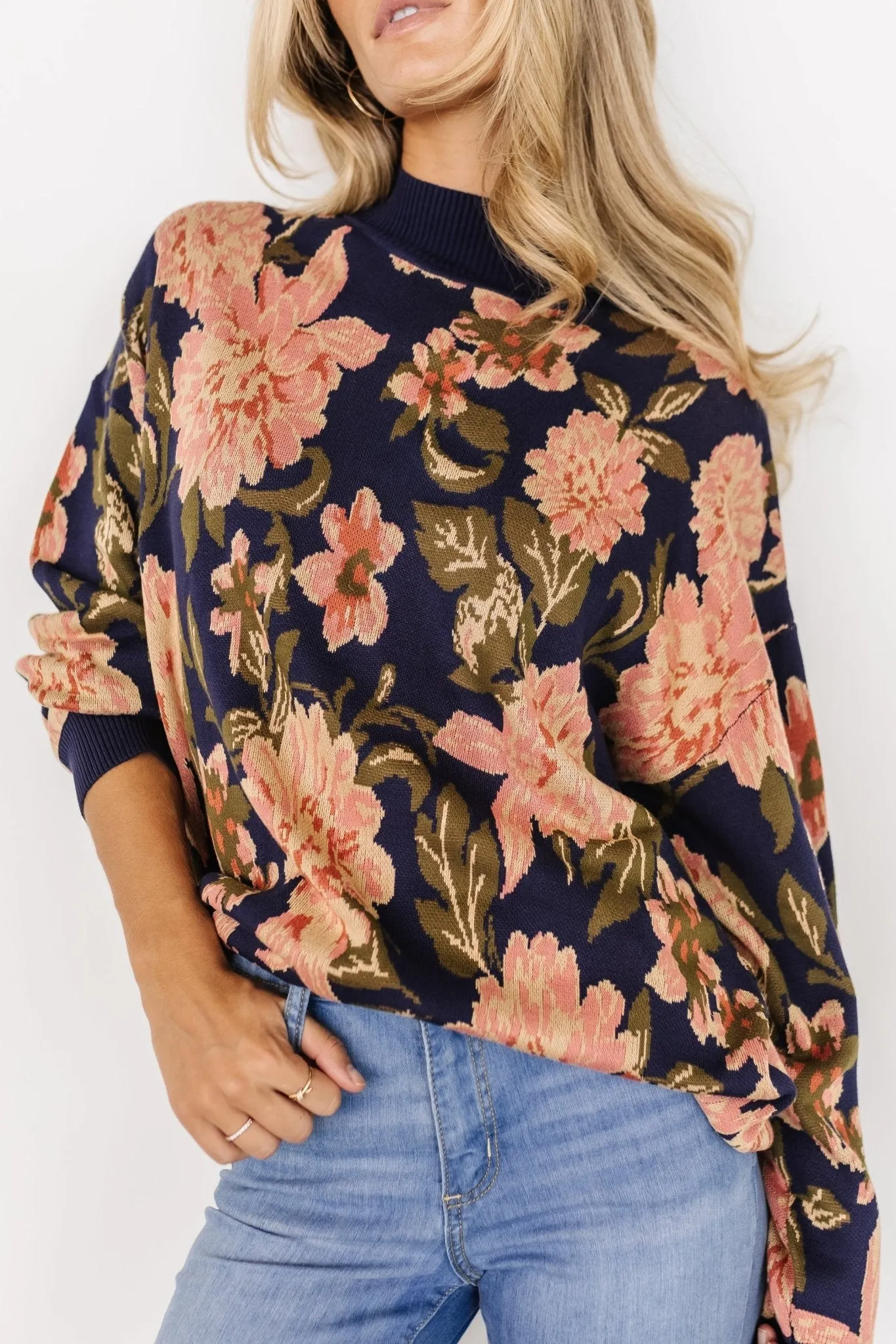 Polly Sweater | Navy Multi Floral sold by Baltic Born product image thumbnail 2