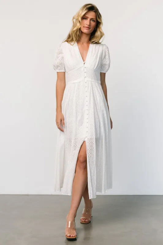 Esther Eyelet Midi Dress | Off White sold by Baltic Born