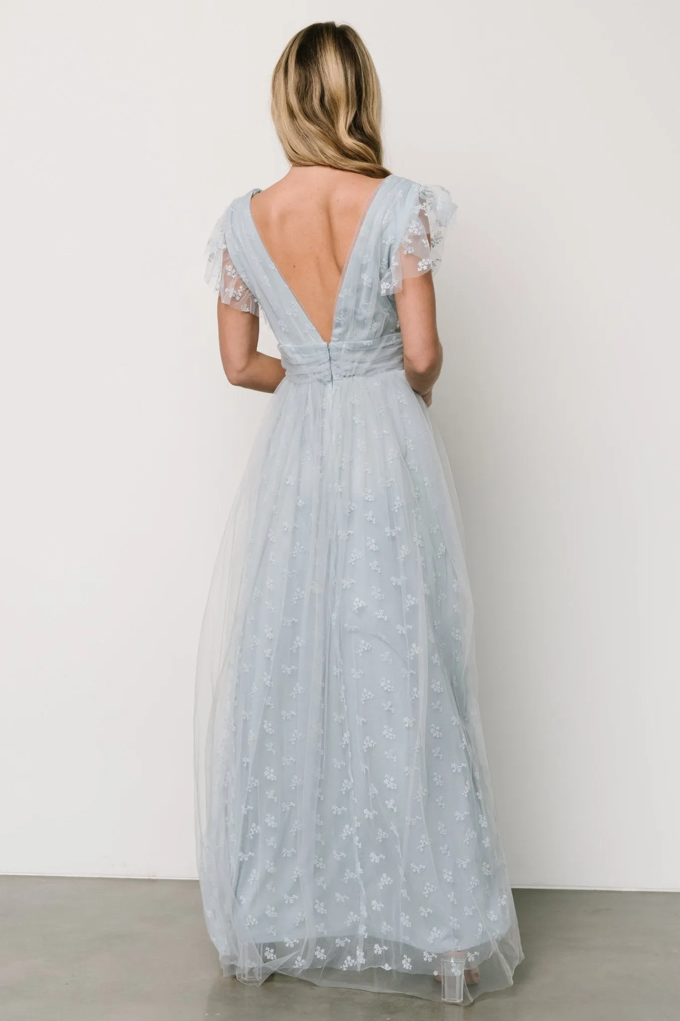 Caterina Tulle Maxi Dress | Light Blue sold by Baltic Born product image thumbnail 4