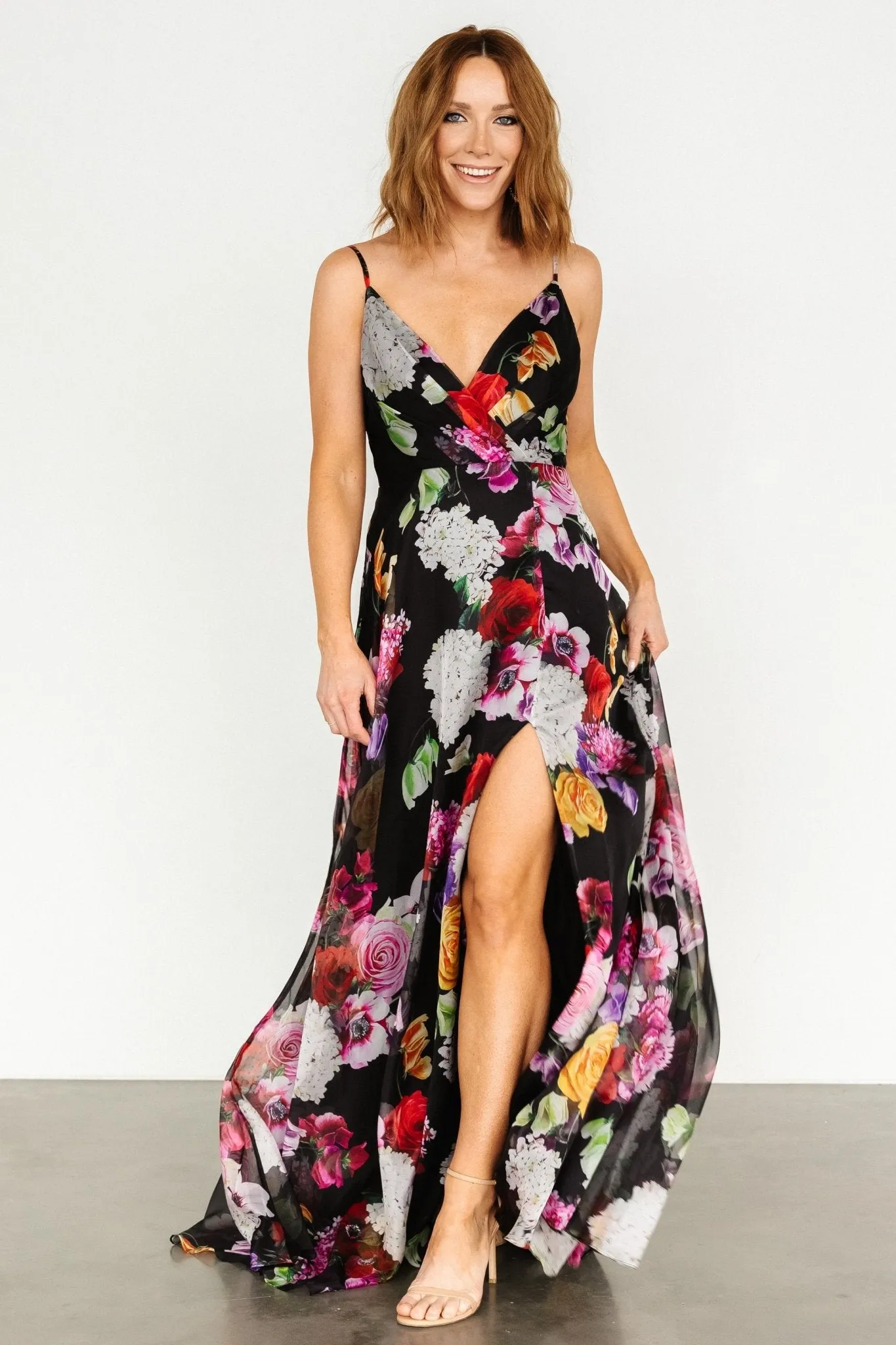 Vivienne Maxi Dress | Black Multi Floral sold by Baltic Born product image thumbnail 5