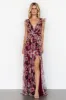 Carmine Maxi Dress | Wine Floral sold by Baltic Born