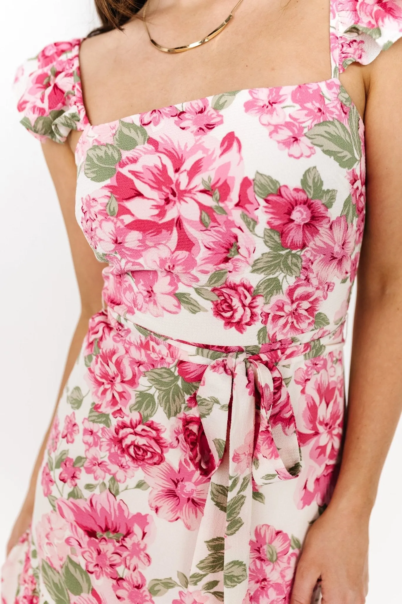 Guayana Ruffle Midi Dress | Pink + Ivory sold by Baltic Born product image thumbnail 2