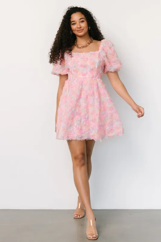 Bette Mini Dress | Pink Floral sold by Baltic Born