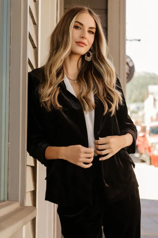Brinton Velvet Blazer | Black sold by Baltic Born