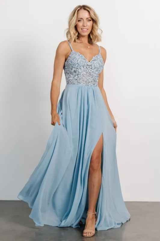 Samantha Lace Top Gown | Light Blue sold by Baltic Born