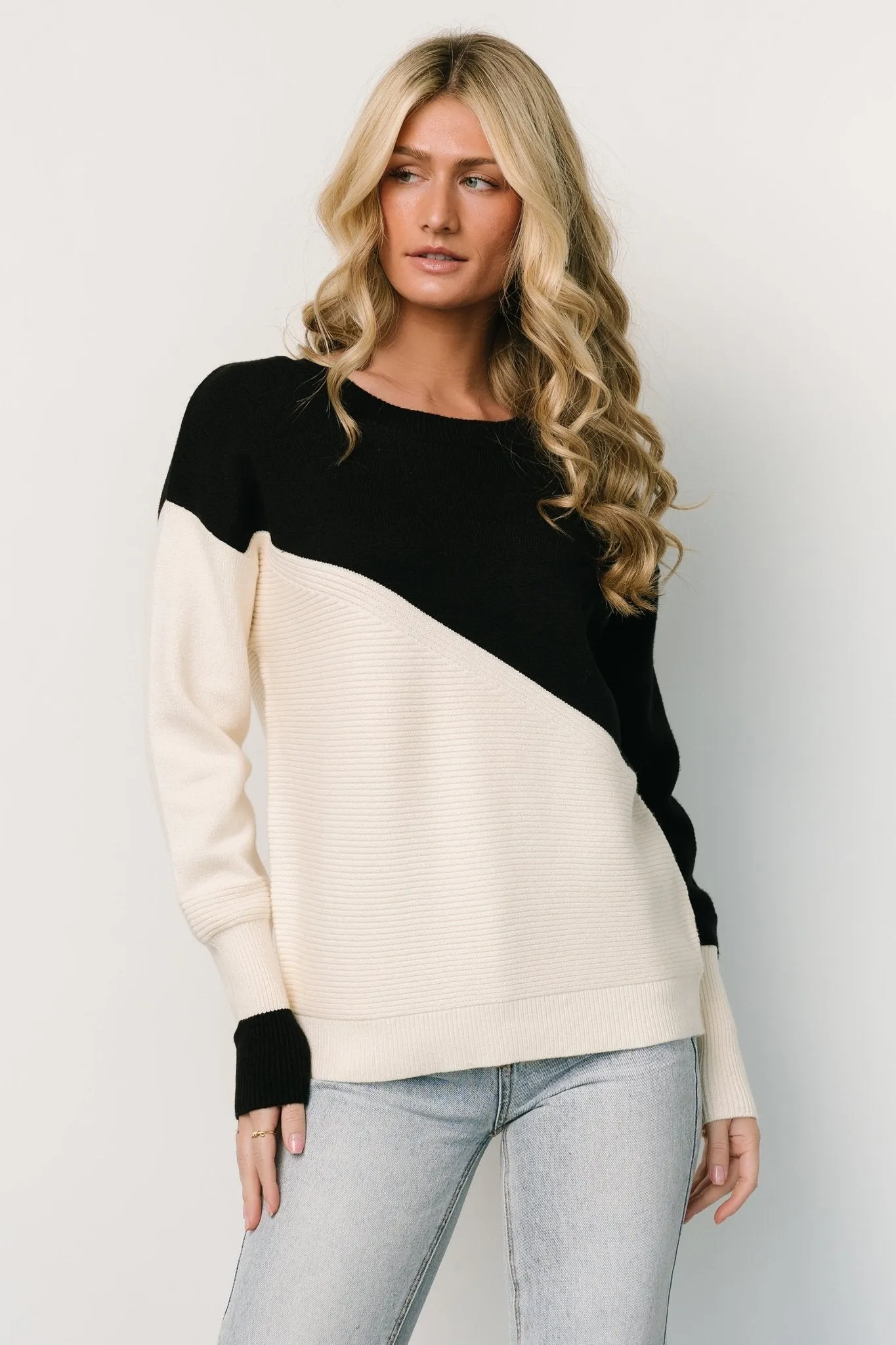 Emmy Sweater | Black + Cream sold by Baltic Born