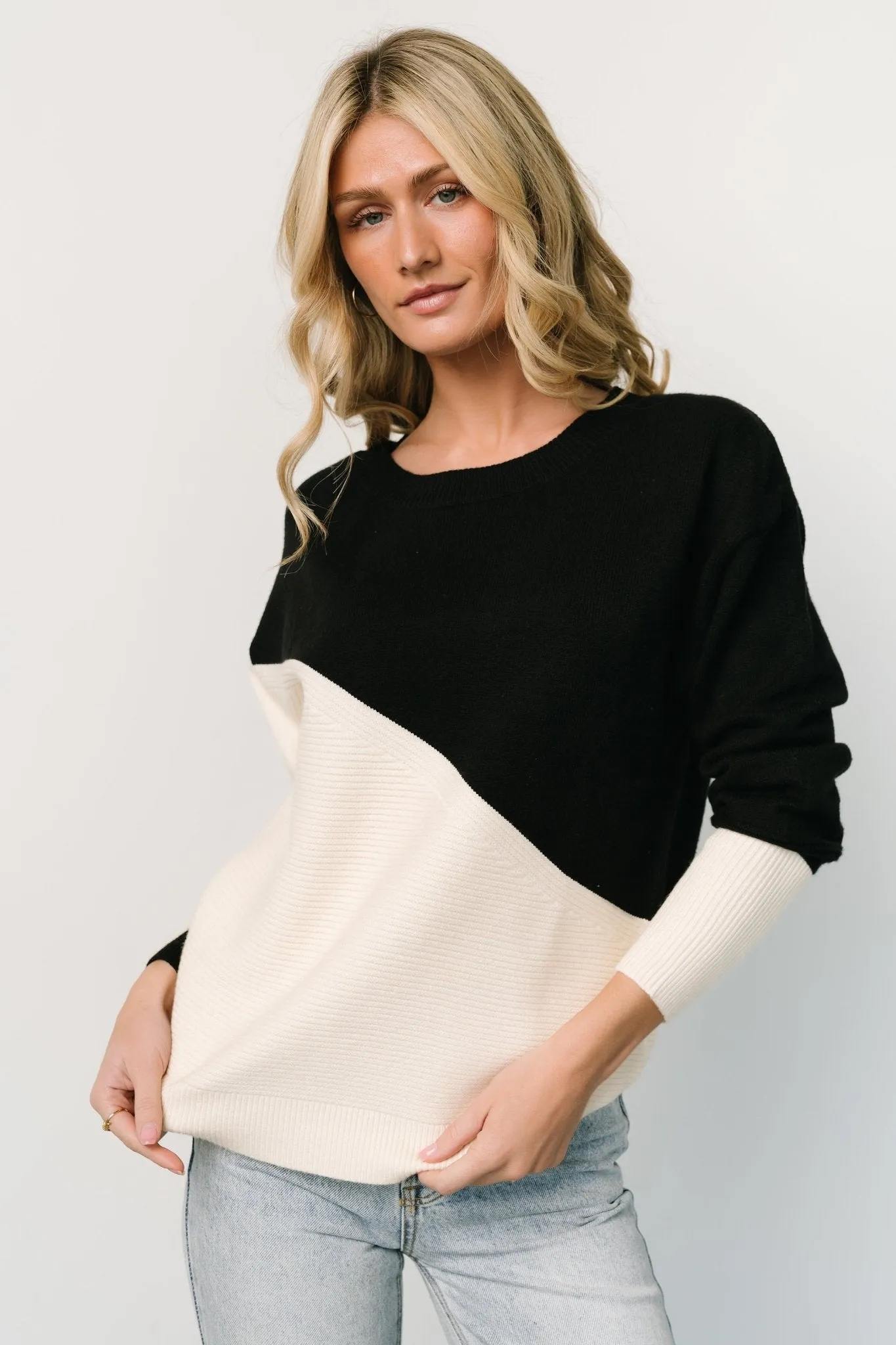 Emmy Sweater | Black + Cream sold by Baltic Born product image thumbnail 2