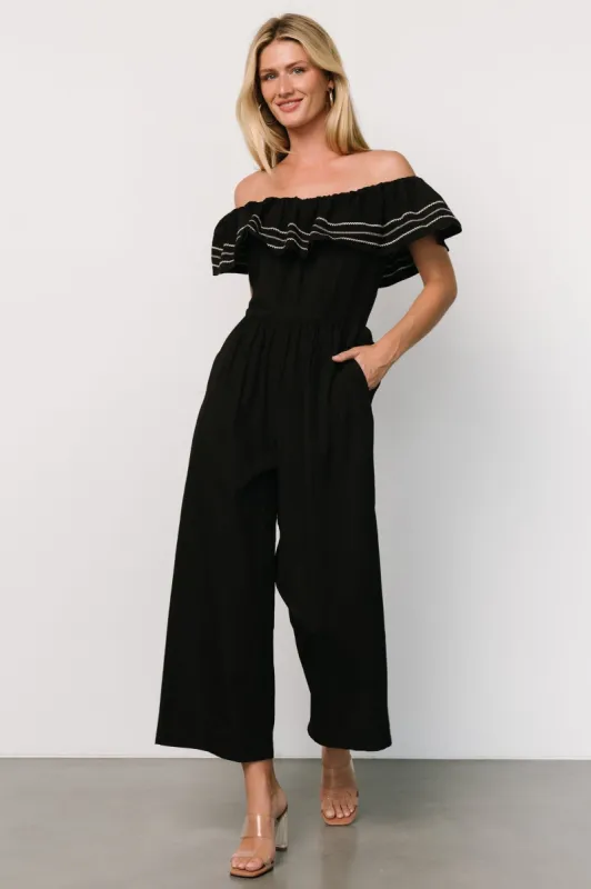 Reyna Off Shoulder Jumpsuit | Black made by Gilli