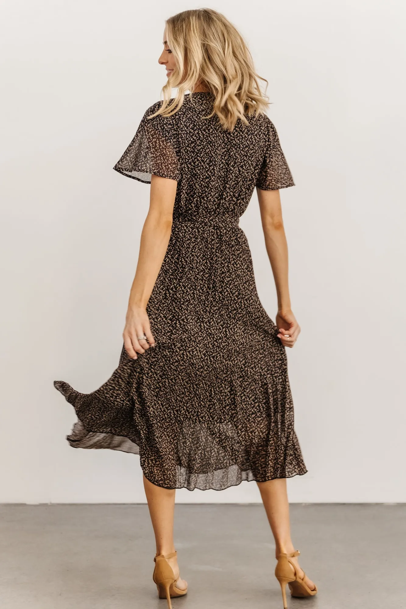 Prim Pleated Dress | Black Print sold by Baltic Born product image thumbnail 3